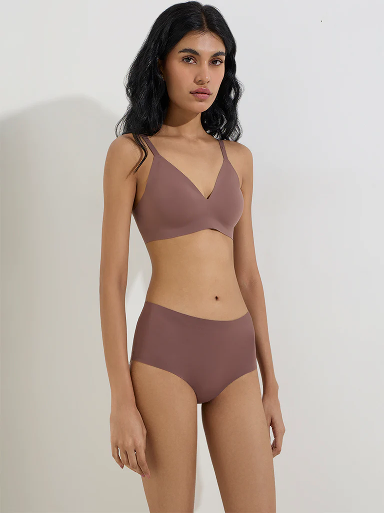 Superstar Brown Invisible Triangle Lightly Padded Bra
