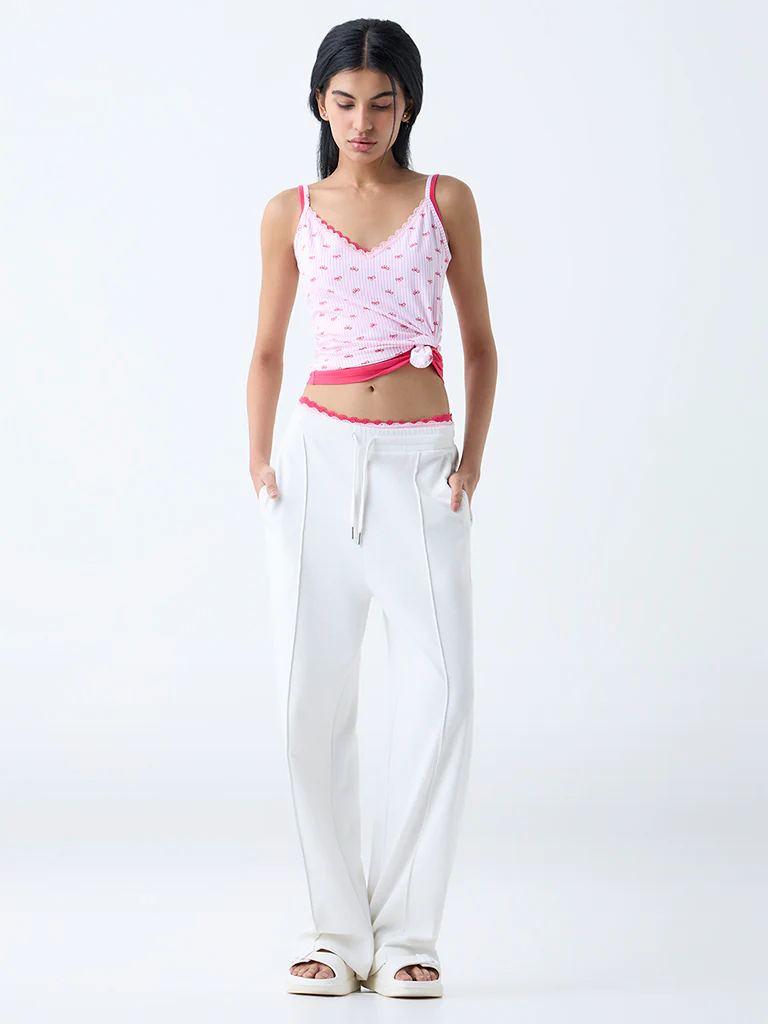 Superstar Red Printed Cotton-Blend Camisoles - Pack of 2