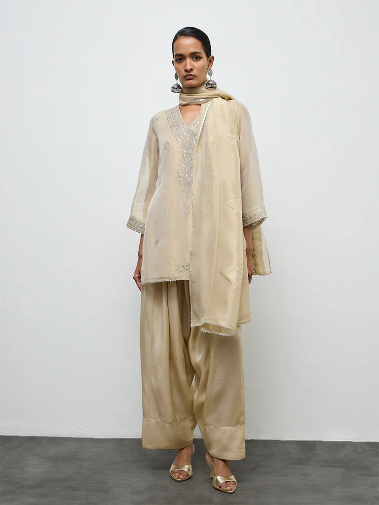 Vark Gold Embroidered Ethnic Set