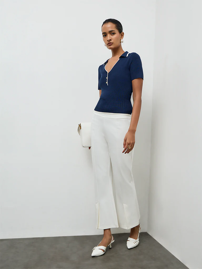 Wardrobe Ivory High-Rise Trousers
