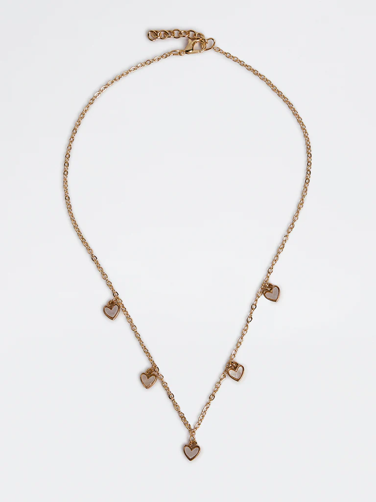 Westside Accessories Gold Heart Charm Gold Necklace