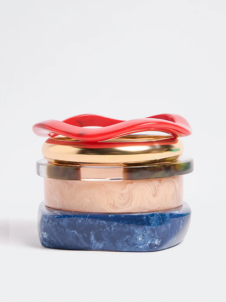 Westside Accessories Multicolour Metal and Resin Bangles - Pack of 5