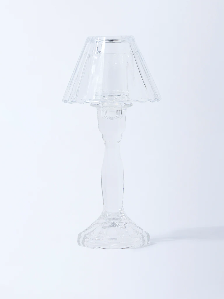 Westside Home Clear Glass Parasol Tapered Candle Holder