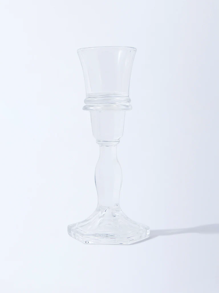 Westside Home Clear Glass Tapered Tealight Candle Holder - Small