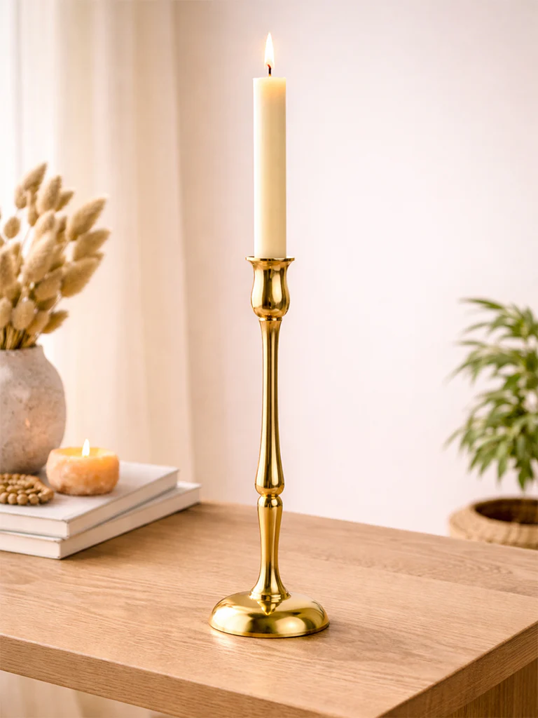 Westside Home Gold Tapered Candle Holder