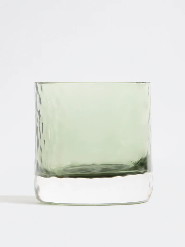 Westside Home Green Hammered Glass Votive Candle Holder