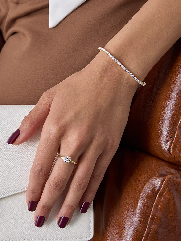 Petite Comet Solitaire Lab Diamond Ring