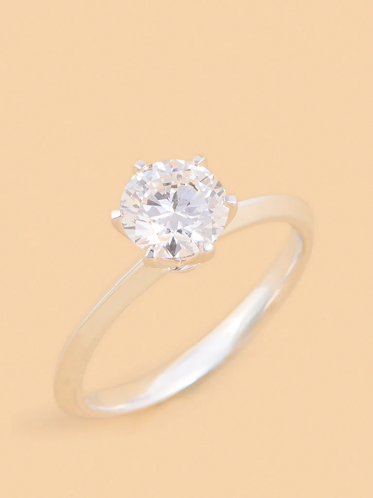 Sparkling Lab Diamond Solitaire Ring