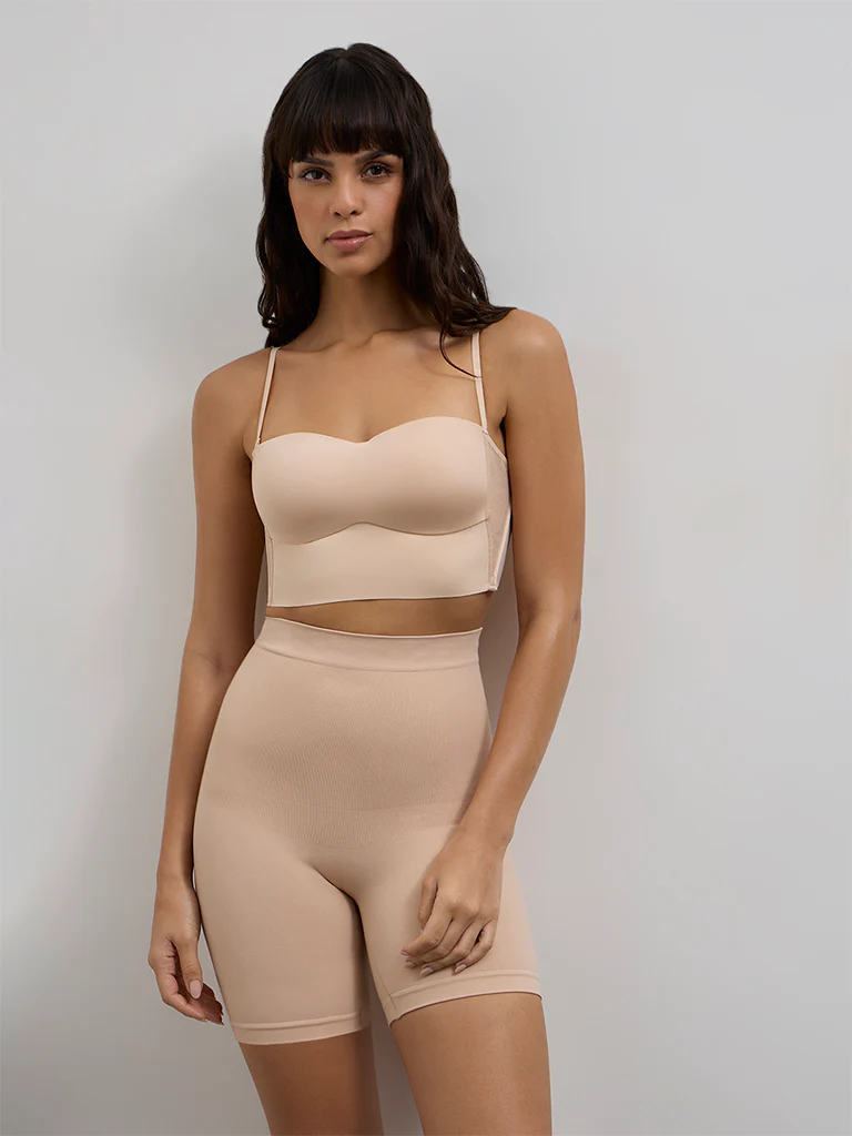 Wunderlove Beige Padded Bandeau Shapewear Bra