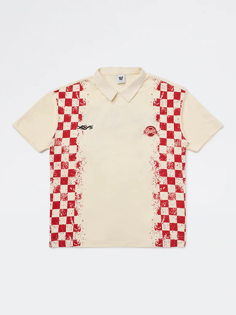 Y&F Kids Boys Cream Printed Cotton T-Shirt